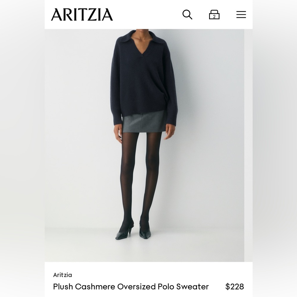 Aritzia cashmere polo sweater New